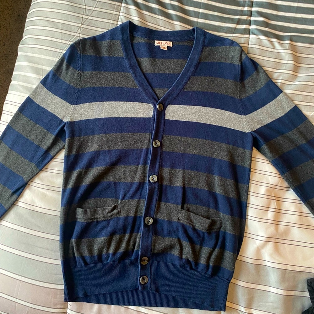 Mens Stripe Cardigan